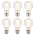 Westinghouse Bulb LED Dimmablemable 8W 120V A19 Filament 2700K Clear E26 Med Base, 6PK 5167220